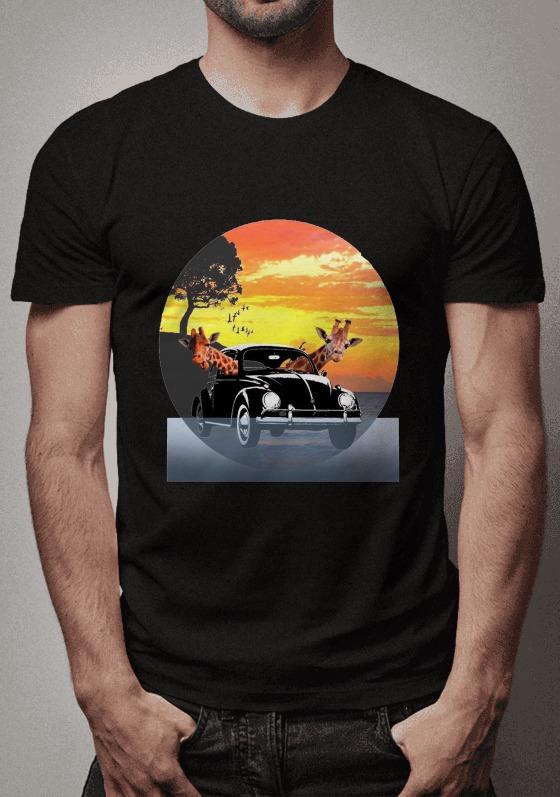 Nome do produto  Fusca girafas motoristas paisagem