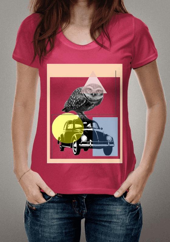 Fusca Preto e branco - Coruja - com formas com fundo