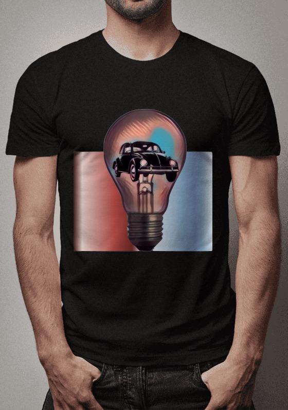 Nome do produto  Fusca preto e lâmpada - Methaphisics