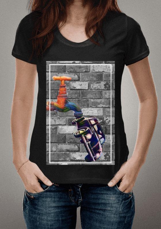 Fusca torneira fundo tijolo