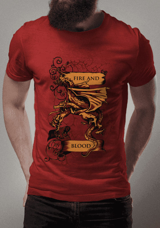 All+Every Game Of Thrones - T-Shirt Donna Targaryen Fire And Blood - Maglietta Ufficiale Della Serie, Alta Qualità