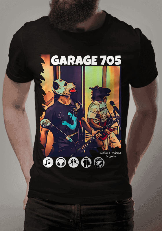 Nome do produto  Garage 705 Horse Dog Preta Estampa Colorida