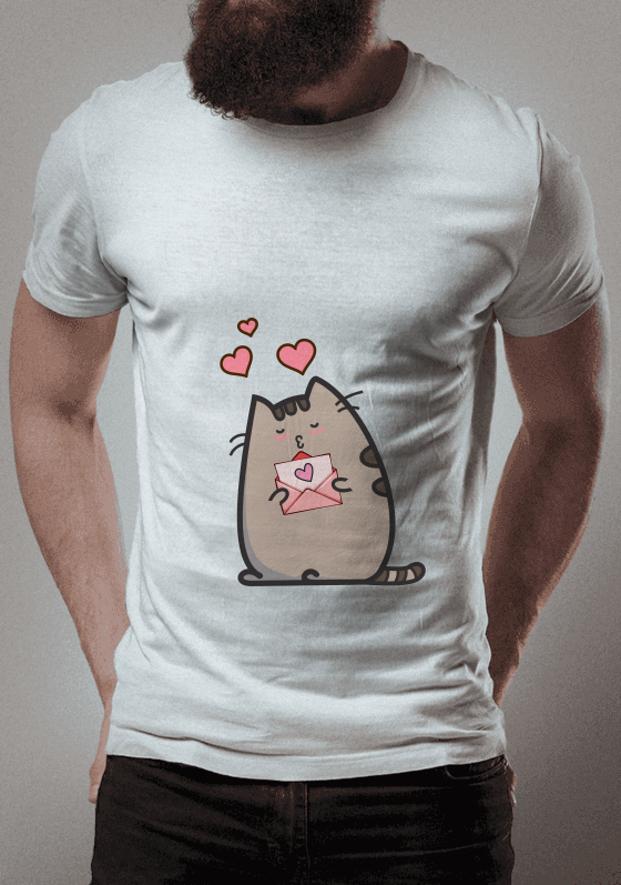 Gatinho Pusheen - Carta de amor.