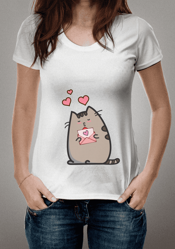 Gatinho Pusheen - Carta de amor.