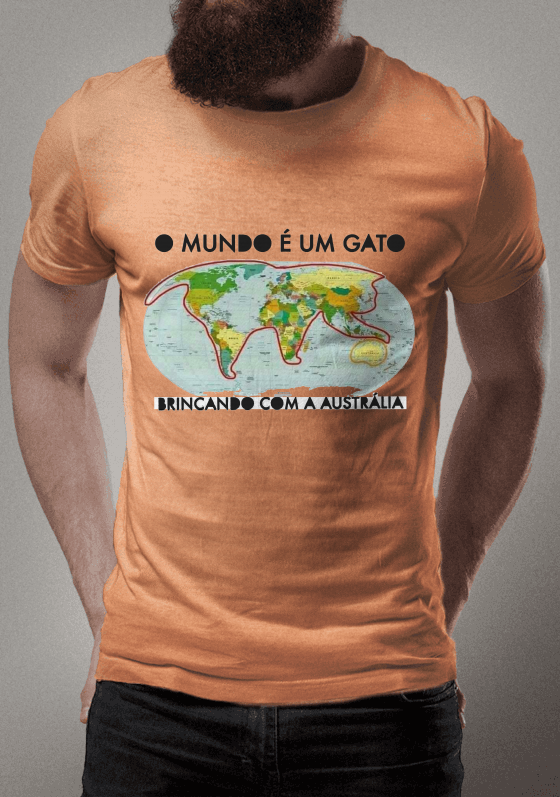 Gato brincando com Austrália