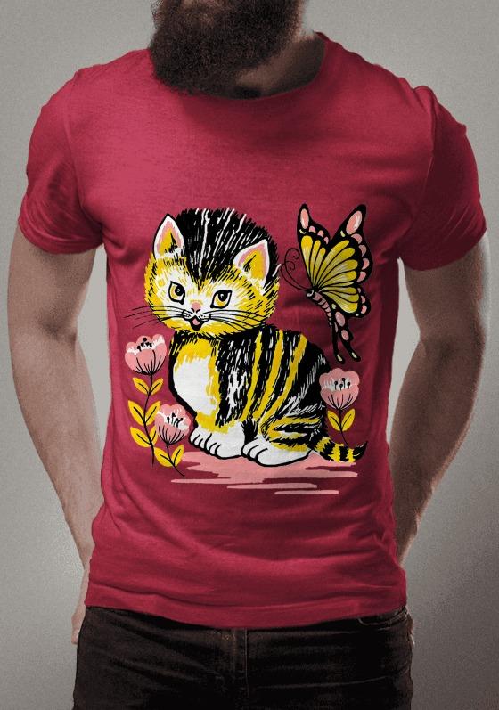 Nome do produto  Gato Feliz  e Borboleta 