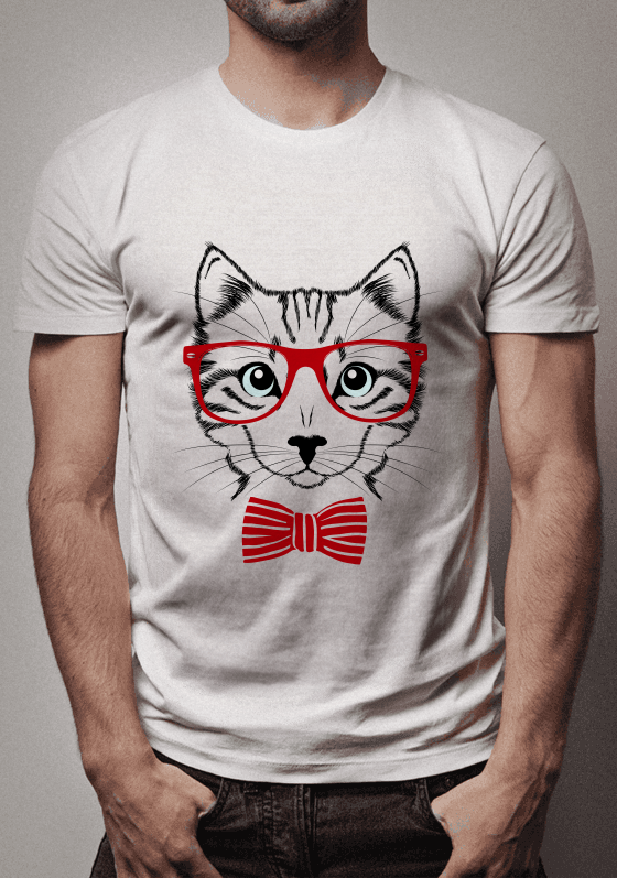 Nome do produto  Gato Hipster com óculos e gravatas estilo vintage