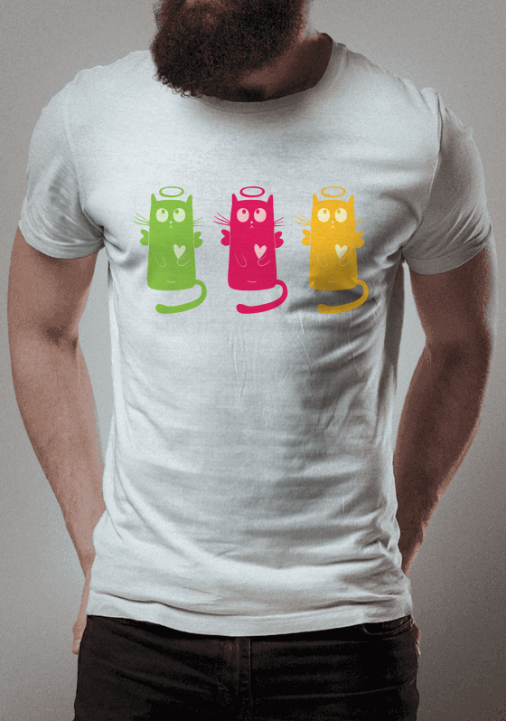 Nome do produto  Gatos anjos coloridos