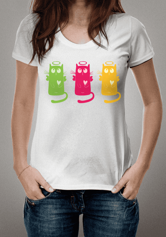 Nome do produto  Gatos anjos coloridos