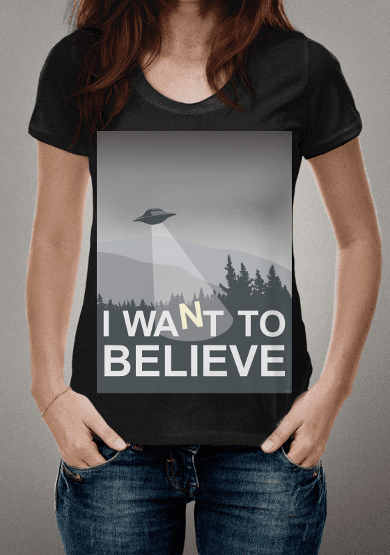 Nome do produto  I WANT TO BELIEVE