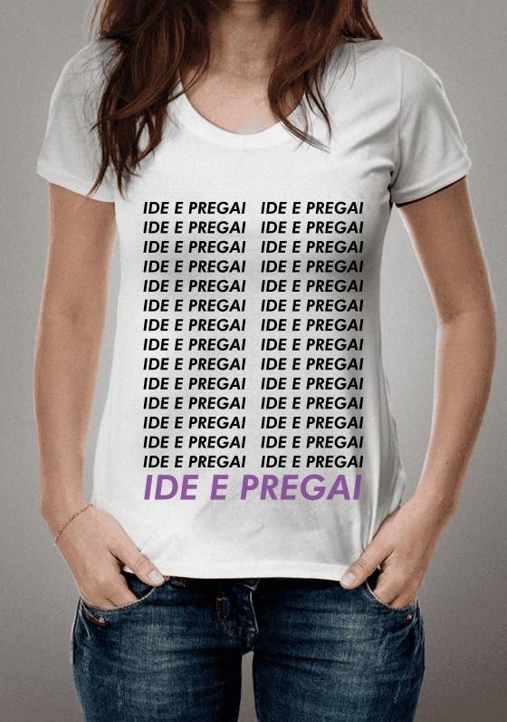 Nome do produto  IDE E PREGAI - ROXO/BRANCA