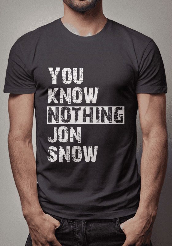 Nome do produto  Know Nothing JON GAME OF THRONES