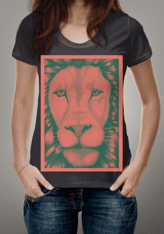 Nome do produto  leão da cor vermelha com realismo