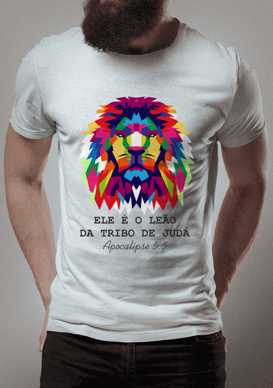 Nome do produto: Leão da tribo de Judá com letras pretas