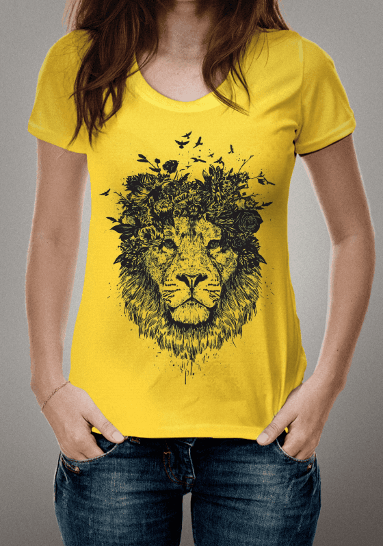 LION WITH FLOWERS