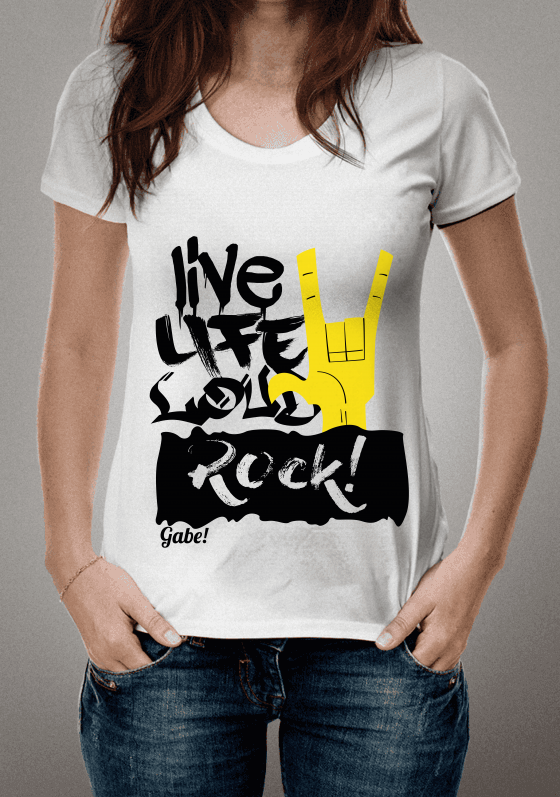 Nome do produto  Live Life Loud Rock (branca)