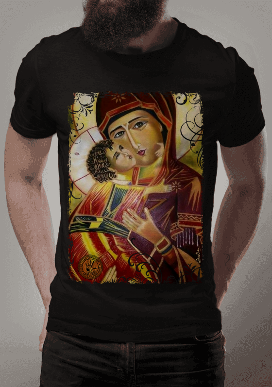 Nome do produto  Mãe da Ternura -  ícone bizantino - por: Fabiane Balbino