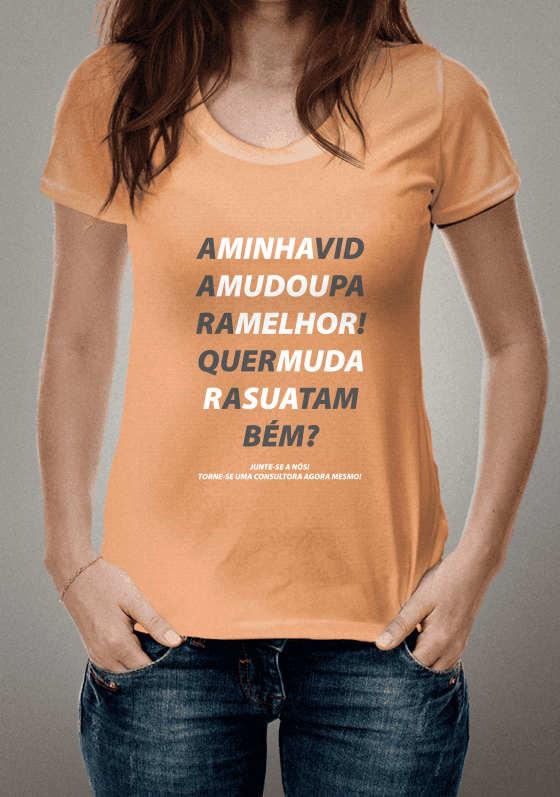 Nome do produto  Minha Vida Mudou - Camiseta Laranja