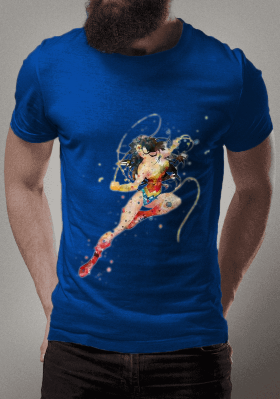 mulher maravilha aquarela