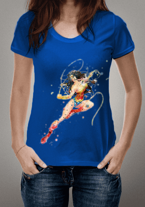 mulher maravilha aquarela