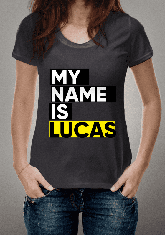Nome do produto  MY NAME IS LUCAS