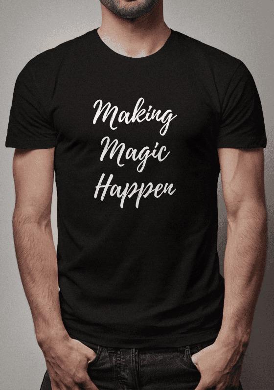 Nome do produto  Novas Mulheres Casuais Camiseta Que Faz A Mágica Acontecer Camiseta Carta Impressão Mulheres Roupas de Algodão Cinza Melhor Maternidade Tee Moda Verão