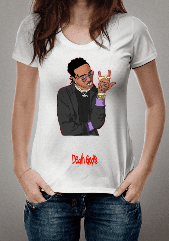 Nome do produto  Quavo - Camisa estilo Hip Hop, Migos, da linha Death Gods