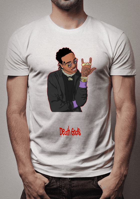Nome do produto  Quavo - Camisa estilo Hip Hop, Migos, da linha Death Gods