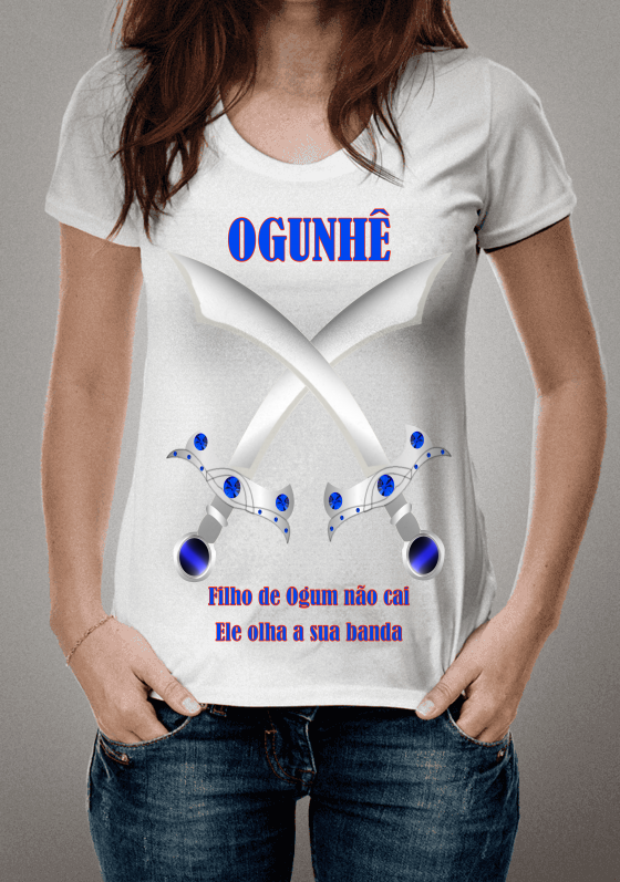 Nome do produto: Religiosa Ogum Umbanda e Candomble fundo Branco