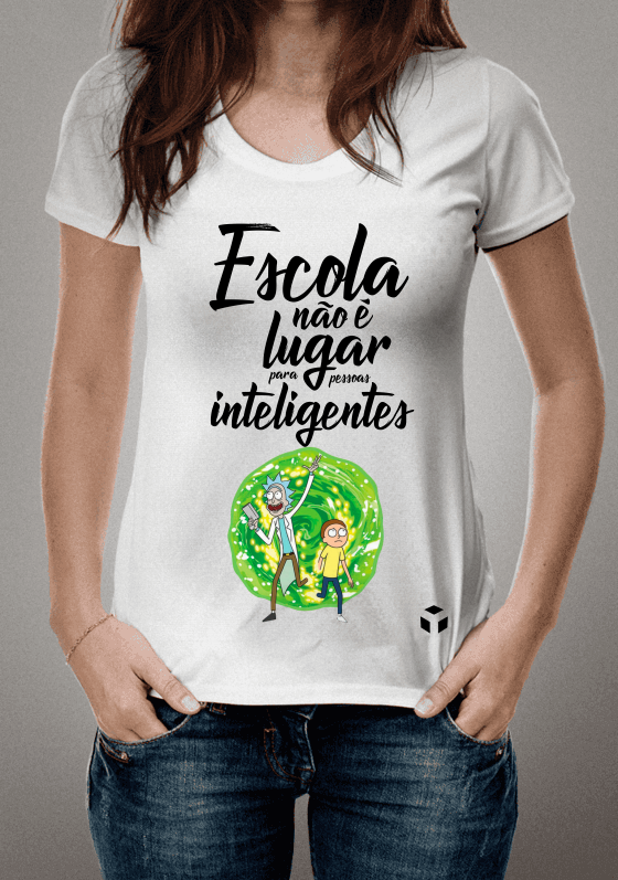 Rick e Morty Portal (Escrita Preta)