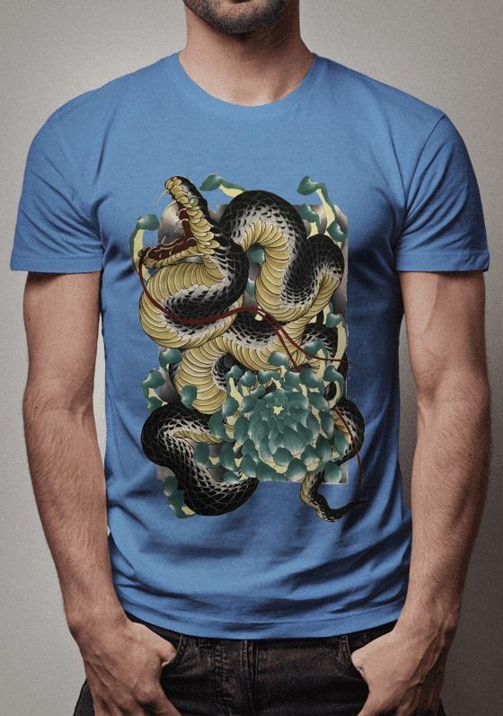 Nome do produto  Serpente oriental em meio as flores