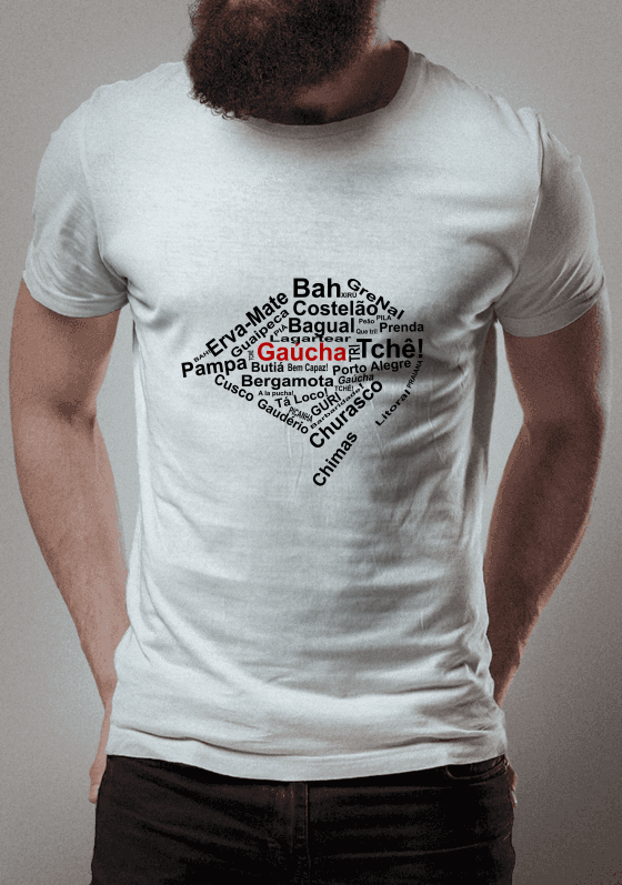 Nome do produto  Silhueta Tipográfica RS Gaúcha Colorada