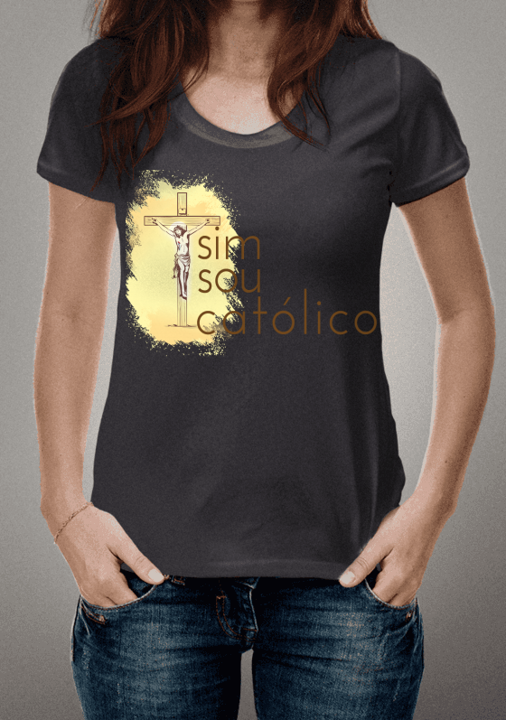 Nome do produto  SIM, SOU CATÓLICO (Cinza chumbo)