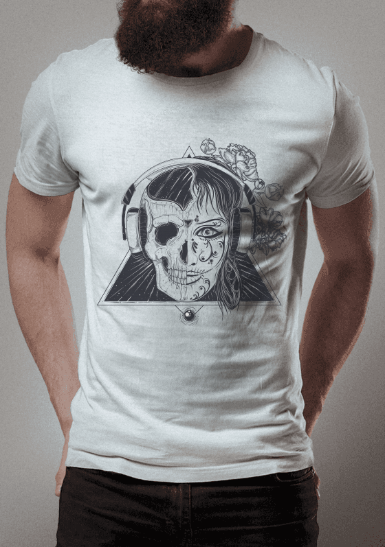 skull and woman 