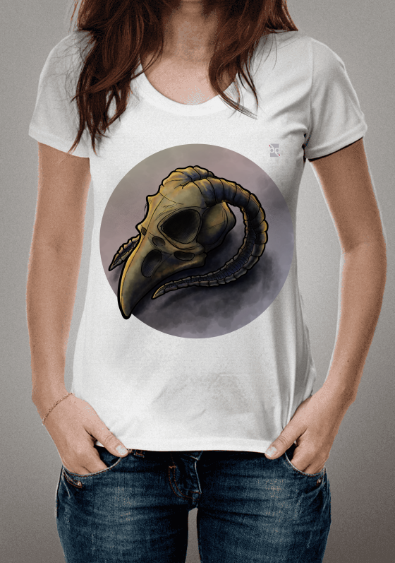 Nome do produto  Skull Bird - Branca