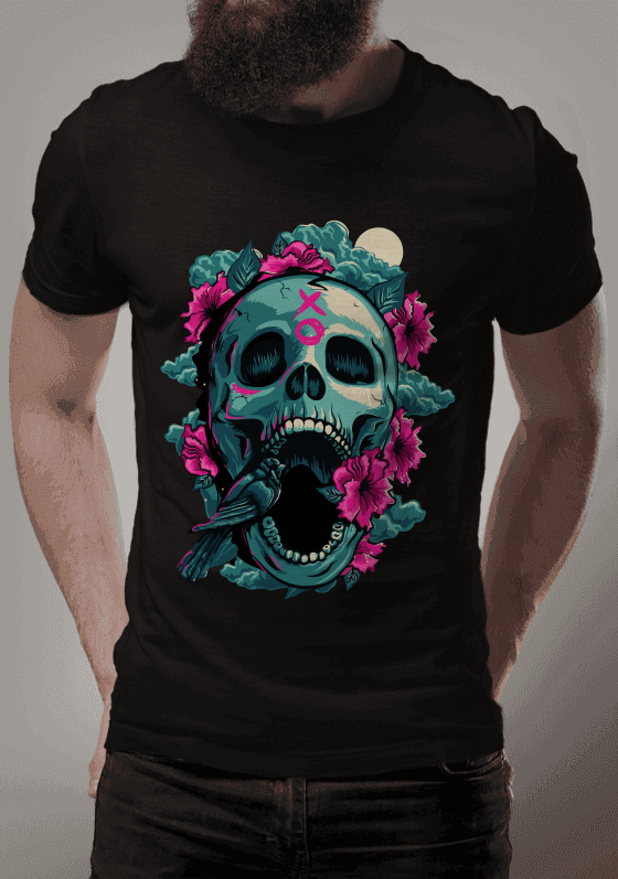 Nome do produto  SKULL EM FLORES