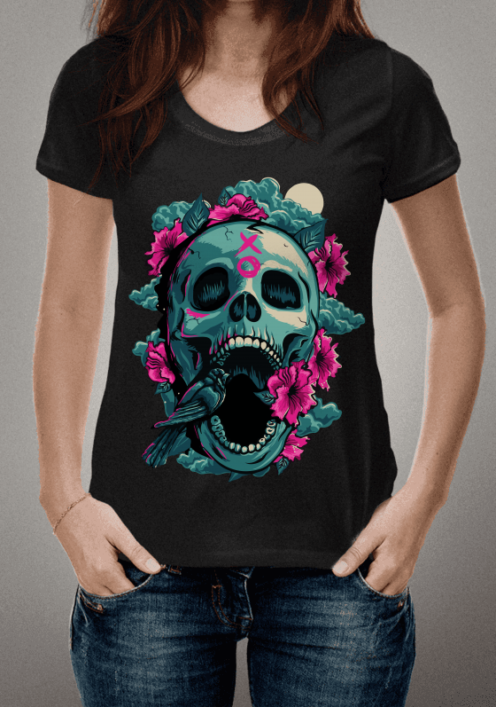 Nome do produto  SKULL EM FLORES