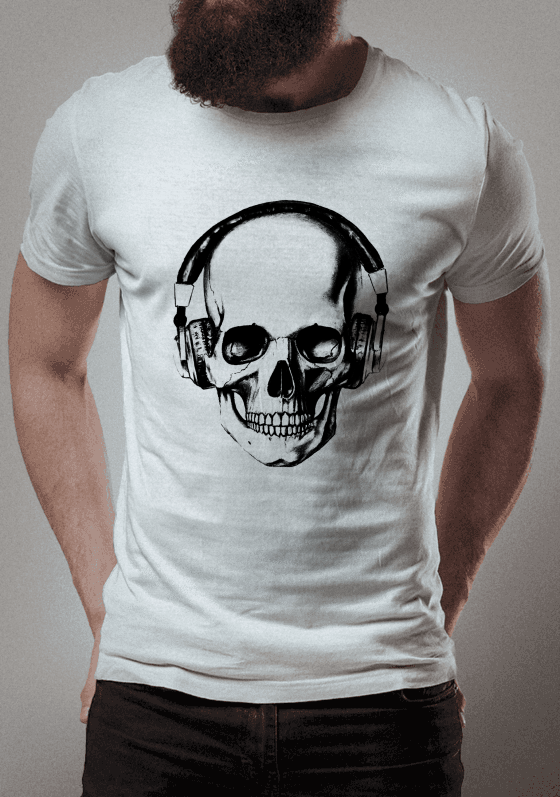 SKULL LISTENING TO MUSIC