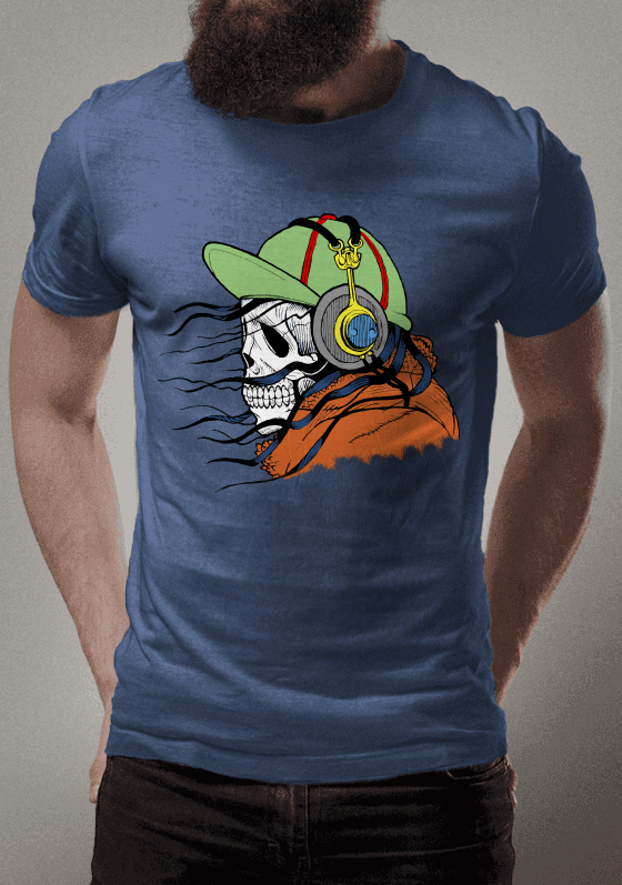 Nome do produto  Skull listening to music