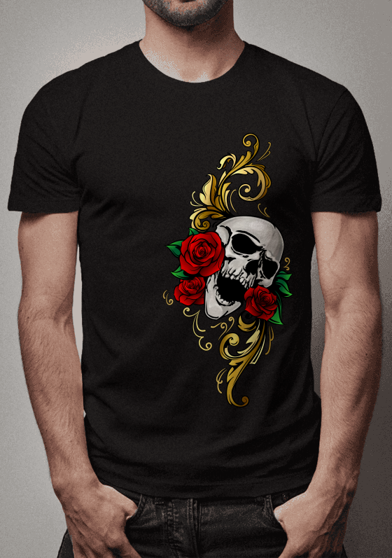 Skull roses arabesque - Effect 0010