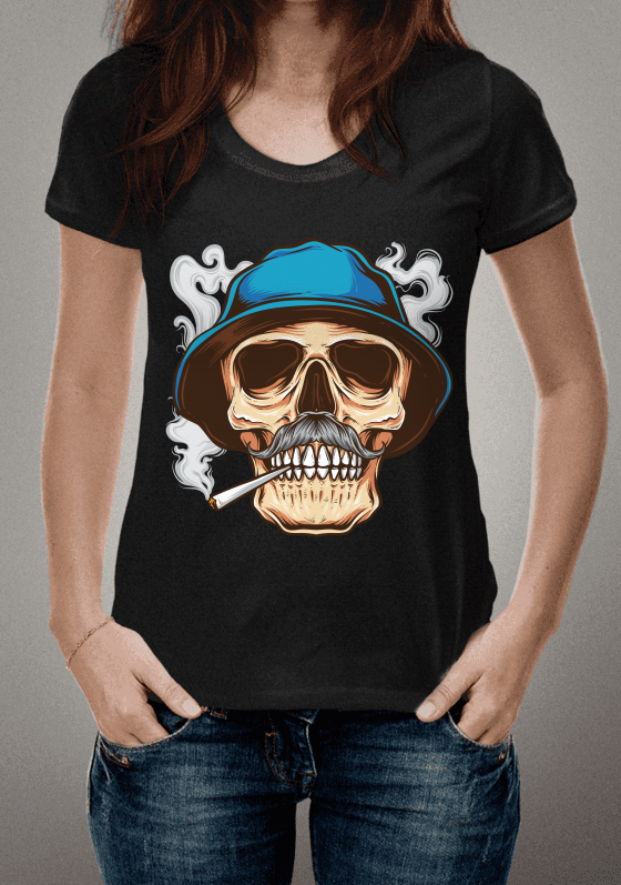 Skull smoking