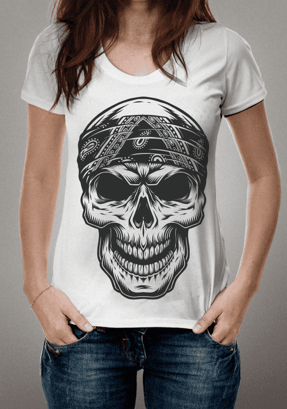 Skull with bandana