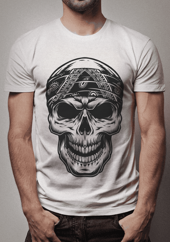 Skull with bandana