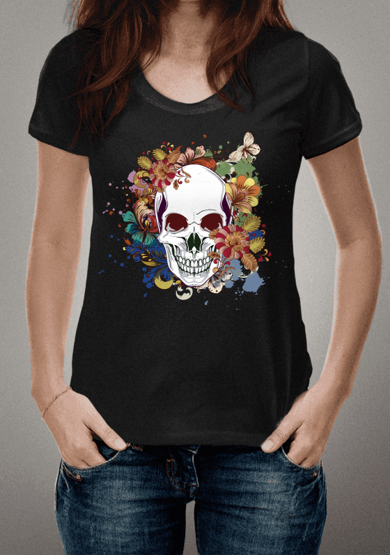 Nome do produto  SKULL WITH FLORAL