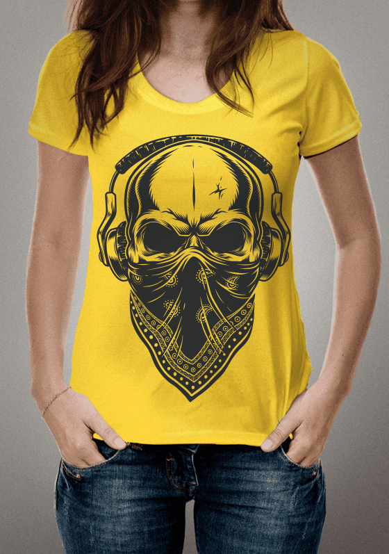 Skull with scarf