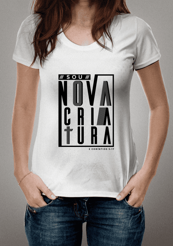 Nome do produto: Sou Nova Criatura - Estampa Preta