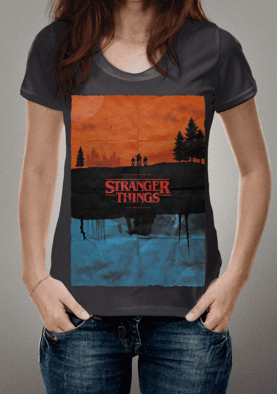 Nome do produto  Stranger Things - Camiseta Cinza