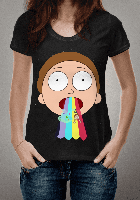 T-Shirt Camiseta Nerd Morty Rainbow