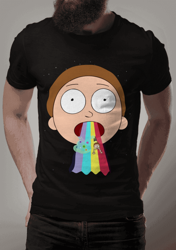 T-Shirt Camiseta Nerd Morty Rainbow