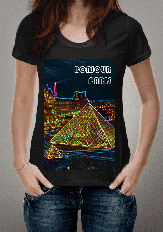 Nome do produto  T-shirt Louvre Cinza